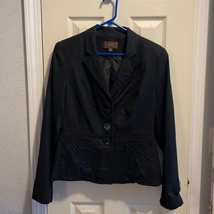 Merona Black Office Jacket sz 12 with cute details, linen